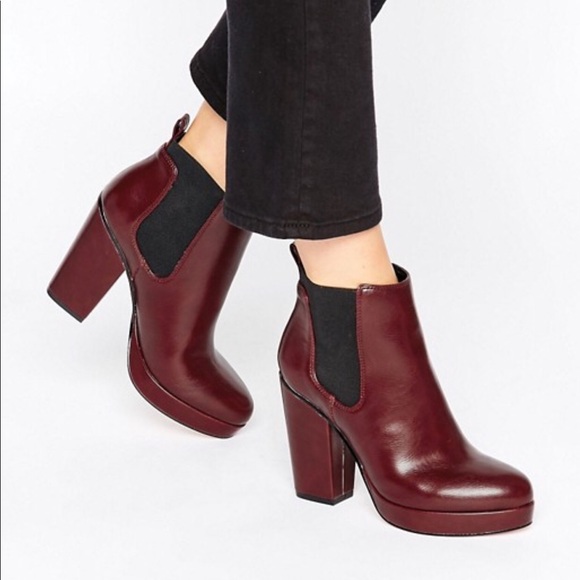 asos burgundy boots
